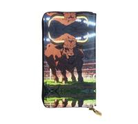 WBQLSL Brave Bull Longue pochette en cuir avec porte-monnaie zippé et 12 emplacements pour cartes de crédit, portefeuille de voyage léger