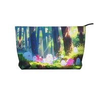 WBQLSL Bunch of Cute Corduroy Cosmetic Bag Travel Storage Bag can hold lipstick, powder and other cosmetics black, one size