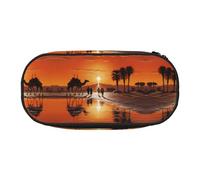 WBQLSL Camels in the evening sun Sac de rangement imprimé papeterie - Trousse à crayons multi-compartiments portable pour étudiant
