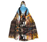 WBQLSL Cape à capuche Art Doodle DogHalloween adaptée pour les fêtes costumées et les fêtes de vacances