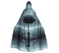 WBQLSL Cape à capuche avec imprimé parapluie noir sous la pluie - Costume de fête de vacances/carnaval pour adultes et enfants