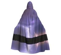 WBQLSL Cape à capuche avec imprimé tempête d'éclair pour bal masqué, carnaval ou cosplay