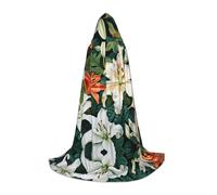 WBQLSL Cape à capuche colorée imprimée de lys taille M, costume d'adolescent, accessoire de fête, tailles S/M/L