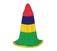 WBQLSL Cape à capuche imprimée avec drapeau de l'île Maurice - Taille M - L - Costume d'adolescent - Accessoire de fête