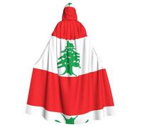 WBQLSL Cape à capuche imprimée avec drapeau du Liban pour bal masqué, carnaval ou cosplay