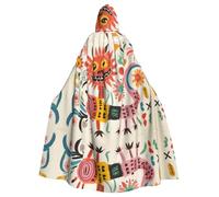 WBQLSL Cape à capuche imprimée Dragon Doodle pour bal masqué, carnaval ou cosplay