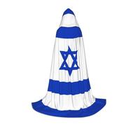 WBQLSL Cape à capuche imprimée drapeau israélien - Taille M - Pour adolescent - Accessoire de fête - Tailles S/M/L