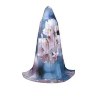 WBQLSL Cape à capuche imprimée fleur nationale japonaise S | Costume de cosplay | Accessoire de fête d'Halloween | S/M/L