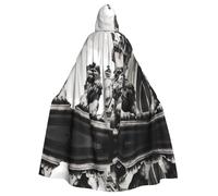 WBQLSL Cape à capuche imprimée lion - Costume de fête de vacances/carnaval pour adultes et enfants