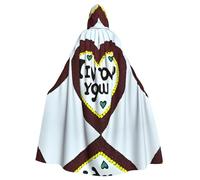 WBQLSL Cape à capuche imprimée Love Confessions - Costume de fête de vacances/carnaval pour adultes et enfants