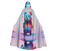 WBQLSL Cape à capuche imprimée ours de peinture qui coule pour Halloween, Noël, fête, carnaval, jeu de rôle