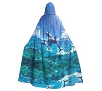 WBQLSL Cape à capuche imprimée saut de dauphin adaptée pour Halloween, Noël, carnaval, jeu de rôle