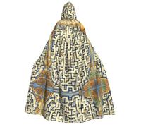 WBQLSL Cape à capuche Labyrinthe Treasure Map pour adulte adaptée pour les jeux de rôle et les fêtes à thème