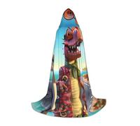 WBQLSL Cape à capuche moyenne imprimée dinosaure tendance, costume d'adolescent, accessoire de fête, tailles S/M/L