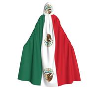 WBQLSL Cape à capuche pour carnaval, Halloween, unisexe, carnaval, fête à thème et bal masqué, motif drapeau du Mexique