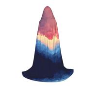 WBQLSL Cape à capuche pour cosplay avec imprimé dégradé de couleur moyenne - Costume essentiel pour les vacances - Tailles S/M/L (unisexe)