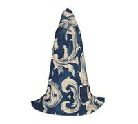 WBQLSL Cape à capuche pour cosplay | Fleurs gris clair imprimées petite - Accessoire de costume de scène de jeu de rôle