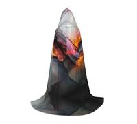 WBQLSL Cape à capuche pour cosplay | Lignes d'encre imprimées Grande taille - Accessoire de costume de scène de jeu de rôle