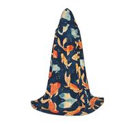WBQLSL Cape à capuche pour cosplay, motif petit poisson imprimé, costume, accessoire essentiel de fête, tailles S/M/L (unisexe)