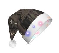 WBQLSL Cape Cat Chapeau de Père Noël décoratif avec lumières LED, parfait pour les fêtes costumées et les spectacles sur scène.