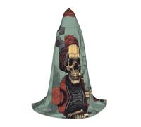 WBQLSL Cape de cosplay à capuche | Beau crâne imprimé taille M - Accessoire de costume de scène de jeu de rôle
