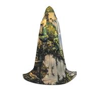 WBQLSL Cape de cosplay à capuche | Caméléon couché M impression - Accessoire de costume de scène de jeu de rôle