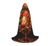 WBQLSL Cape de cosplay à capuche | Dragon doré imprimé taille S - Accessoire de costume de scène de jeu de rôle