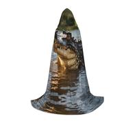 WBQLSL Cape de cosplay à capuche | Grande impression crocodile M - Accessoire de costume de scène de jeu de rôle