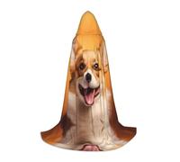 WBQLSL Cape de cosplay à capuche | Impression Happy Corgi S - Accessoire de costume de scène de jeu de rôle