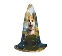 WBQLSL Cape de cosplay à capuche | Impression Happy Shiba Inu S - Accessoire de costume de scène de jeu de rôle