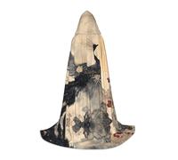 WBQLSL Cape de cosplay à capuche | Impression Ink Phoenix S - Accessoire de costume de scène de jeu de rôle