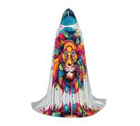 WBQLSL Cape de cosplay à capuche | Impression lion drôle L - Accessoire de costume de scène de jeu de rôle