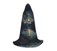 WBQLSL Cape de cosplay à capuche | Lakeside at Night L Printing - Accessoire de costume de scène de jeu de rôle