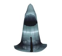 WBQLSL Cape de cosplay à capuche | Parapluie noir sous la pluie Impression L - Accessoire de costume de scène de jeu de rôle