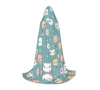 WBQLSL Cape de cosplay à capuche | Renard mignon imprimé petit - Accessoire de costume de scène de jeu de rôle