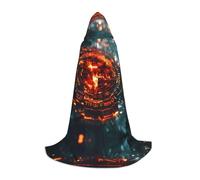 WBQLSL Cape de cosplay à capuche | Symboles mystérieux impression L - Accessoire de costume de scène de jeu de rôle