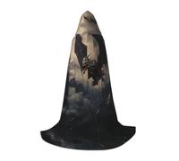 WBQLSL Cape de cosplay à capuche | type d'impression dragon S - Accessoire de costume de scène de jeu de rôle