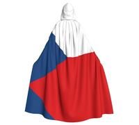 WBQLSL Cape de cosplay pour adulte, drapeau de la République tchèque, robe de sorcière à motifs, cape à capuche pour homme et femme
