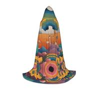 WBQLSL Cape de magicien à motif arc-en-ciel étrange, convient pour adultes et adolescents, cosplay, gamme complète de tailles S, M, L
