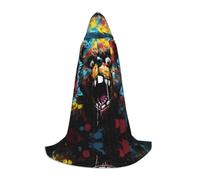 WBQLSL Cape de magicien à motif d'ours à bouche ouverte, convient pour adultes et adolescents, cosplay, gamme complète de tailles S, M, L