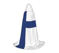 WBQLSL Cape de magicien à motif drapeau finlandais M, convient pour adultes et adolescents, cosplay, gamme complète de tailles S, M, L