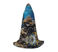 WBQLSL Cape de magicien à motif du monde sous-marin, convient pour adultes et adolescents, cosplay, gamme complète de tailles S, M, L