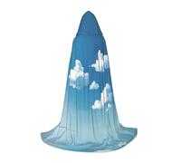 WBQLSL Cape de magicien à motif nuages blancs, convient pour adultes et adolescents, cosplay, gamme complète de tailles S, M, L