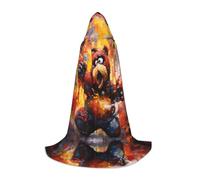 WBQLSL Cape de magicien à motif ours peint à l'huile, convient pour adultes et adolescents, cosplay, gamme complète de tailles S, M, L