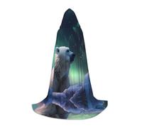 WBQLSL Cape de magicien à motif ours polaire dans la neige, convient pour adultes et adolescents, taille S, M, L