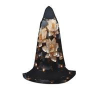 WBQLSL Cape de magicien bohème à motif lotus doré, convient pour adultes et adolescents, cosplay, gamme complète de tailles S, M, L