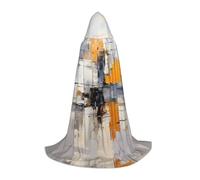 WBQLSL Cape de magicien L à motif abstrait gris et jaune, convient pour adultes et adolescents, gamme complète de tailles S, M, L