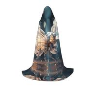 WBQLSL Cape de magicien mécanique à motif luciole S, convient pour adultes et adolescents, cosplay, gamme complète de tailles S, M, L