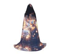 WBQLSL Cape de magicien rose à motif luciole L, convient pour adultes et adolescents, cosplay, gamme complète de tailles S, M, L