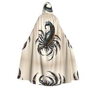WBQLSL Cape de scorpion géante pour Halloween, bal masqué, rave, fête, costume (longueur 147 cm/hauteur de la capuche 38 cm)